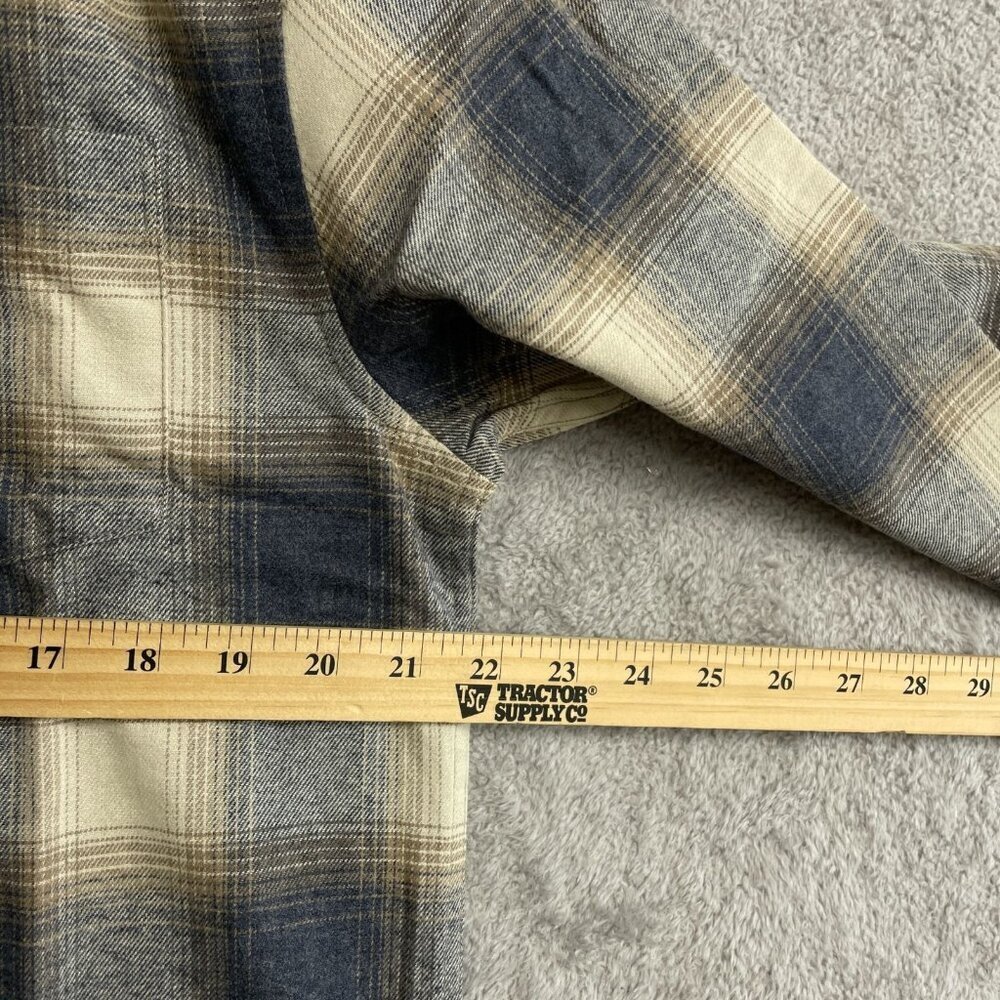 NEW Weatherproof Vintage Men's M Plaid Button-Down Shirt Long Sleeve Blue/Beige - Picture 6 of 9